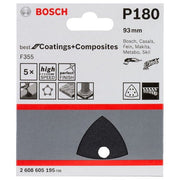 Bosch - Schleifpapier/Schleifvlies PRO F355 Schleifblatt, 93 2608605195 mm, G180, 5-tlg