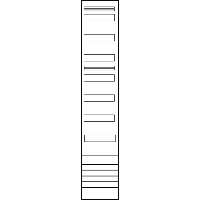 ABN - Verteilerfeld für Installationsverteiler Verteilerfeld VS19 1V mit Schienen, 1V7