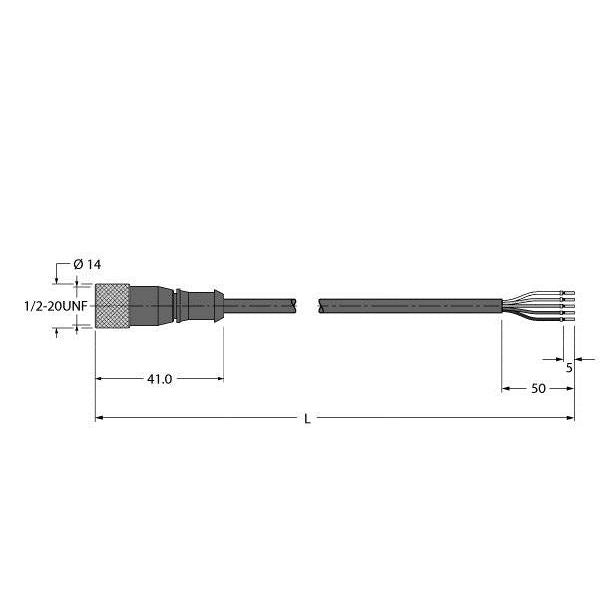Turck - Konfektioniertes Sensor-Aktor-Kabel Anschlussleitung KB 5T-2 − 1 Stück