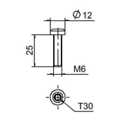 OBO Bettermann - Maschinenschraube/Bolzen Flachkopfschraube FKS M6x25 A2 f. Windschutzblech − 100 Stück