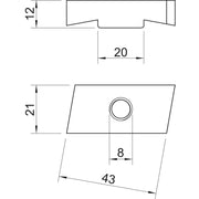OBO Bettermann - Gleitmutter MS50SN M8 ZL M8, für Profilsch. − 50 Stück