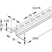 Niedax - Tragschiene 2936/2 GL − 2 Meter