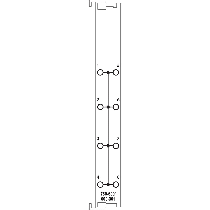 WAGO - Feldbus, Dez. Peripherie - Einspeise- und Segmentmodul Endmodul,8-fach N 750-600/000-001