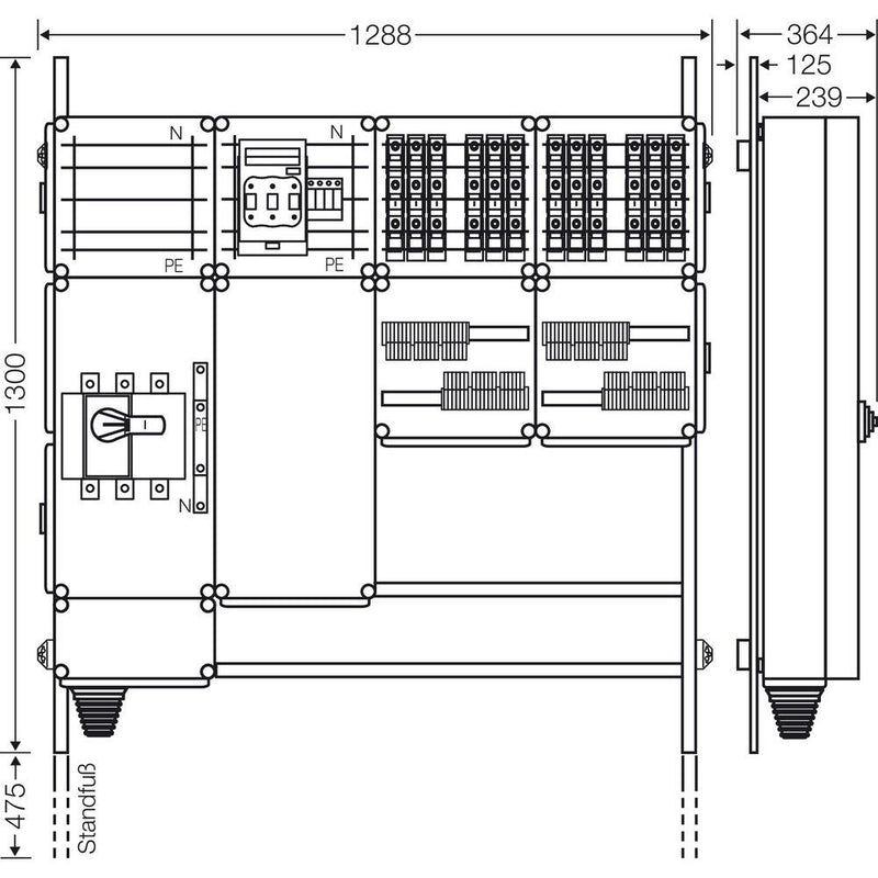 Hensel - Verteilerschrank für Energieversorgung Ladeverteiler Mi EV 11kW 12001 f.12 Ladep. a 11kW