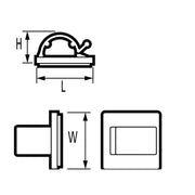 HellermannTyton - Befestigungsschelle für Kabel/Rohre Klebesockel RB8 PA66 BK 100 25x25mm − 200 Stück