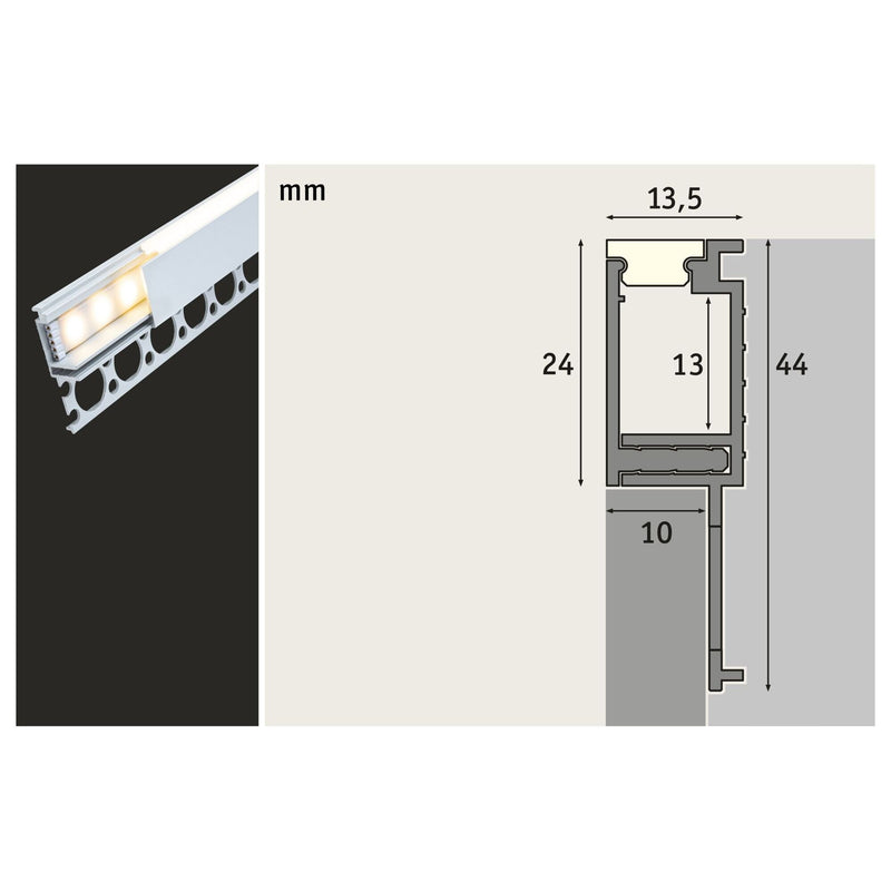 Paulmann - Mechanisches Zubehör/Ersatzteile für Leuchten LED-Strip Einbauprofil 784.04