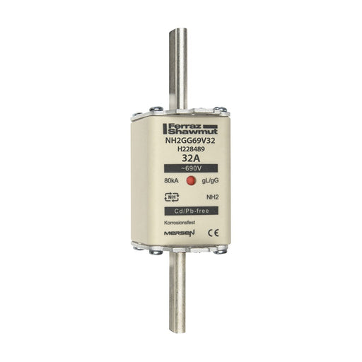Mersen - Messersicherung NH-Sicherungseinsatz SF NH2GG69V32 Gr.2 gG 32A/690V KM − 3 Stück