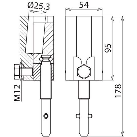 DEHN - Anschlusselement für EuK-Vorrichtung Rundbolzenklemme RBK 25 SQ SN7151 D 25mm