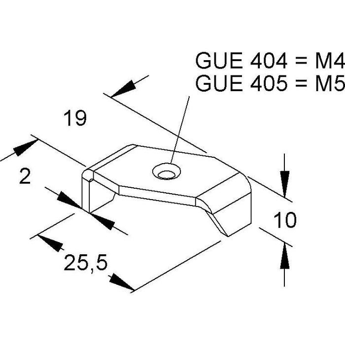 Niedax - Gleitmutter Gleitmuttern GUE 404 − 100 Stück
