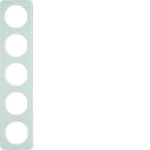 Berker - Abdeckrahmen Rahmen Glas/pows 10152109 5fach