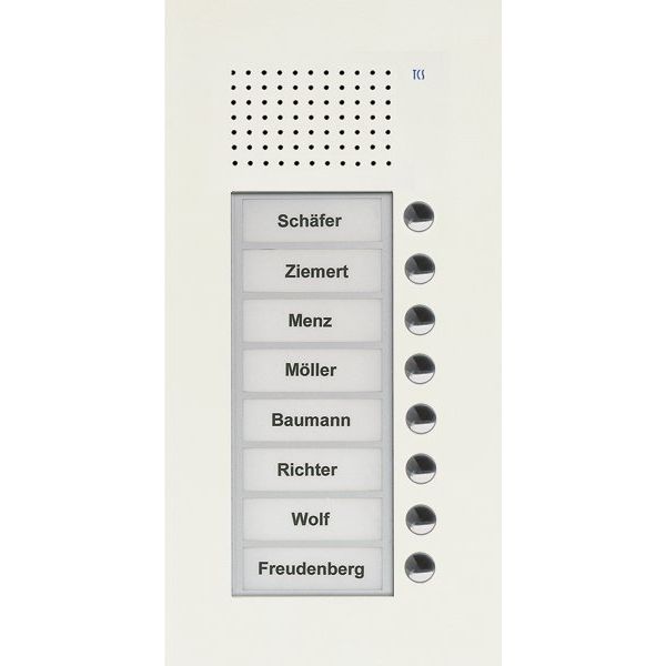 TCS Tür Control - Türstation für Türkommunikation Audio Außenstation PUK 8 PUK08/1-WS Tasten 1spaltig UP w