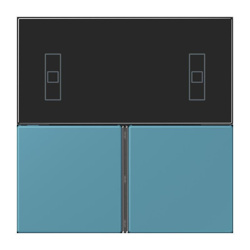 Jung - Abdeckung/Bedienelement für Installationsschalterprogramme Tastensatz 3fach LC 4093 TSA 212 ceruleen vif