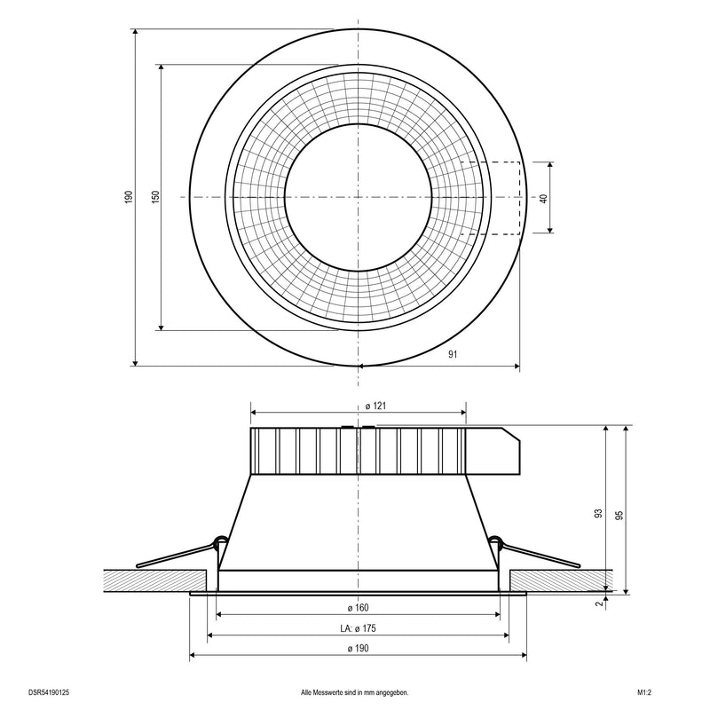 EVN Lichttechnik - Decken-/Wandleuchte LED-Deckenleuchte DSR54190125 ML, MC