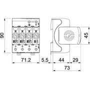 OBO Bettermann - Überspannungsableiter für Energietechnik/Stromversorgung SurgeController V20 V20-LCF-3+1-280 3-polig + NPE 280V