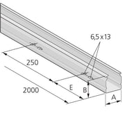 Pflitsch - Leitungsführungskanal Minikanal-Körper PIK K 30/30 S verz./blank,2m