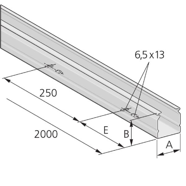 Pflitsch - Leitungsführungskanal Minikanal-Körper PIK K 30/30 S verz./blank,2m