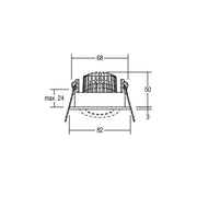 Brumberg Leuchten - Downlight/Strahler/Flutlicht LED-Einbaustrahler IP65 12443253 350mA1800-3000K