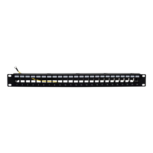 Televes - Frontpanel/Patchpanel leer (Schaltschrank) Frontblende UFB24RJ-A 1HE m,Kabelhalte