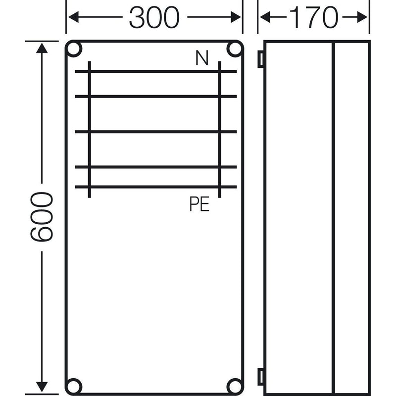 Hensel - Sammelschienengehäuse Mi 6459 630A 600x300x170mm