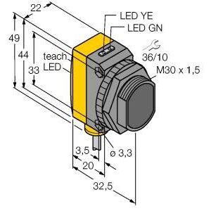 Turck - Lichttaster energetisch Opto Sensor QS30EDVQPMA8 Lichttaster