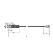 Turck - Konfektioniertes Sensor-Aktor-Kabel Aktuator- u. Sensorleitung RKCV4.4T-80/TEL PVC
