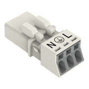 WAGO - Steckverbinder für steckbare Gebäudeinstallation Stecker 3-polig 890-233 Kod. A,weiß − 50 Stück