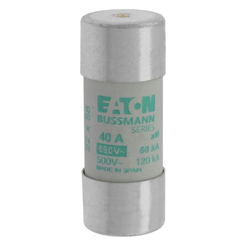 Eaton - Zylindrische Sicherung Sicherungseinsatz Nieders. CYL AM 22,#C22M40S 40A AC 690V 80kA − 10 Stück