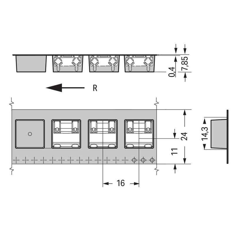 WAGO - Ein- und mehrpolige Klemmenleiste THR-Leiterplattenklemme 2060-1852/998-404 Drücker,0,75mm²,weiß − 4950 Stück