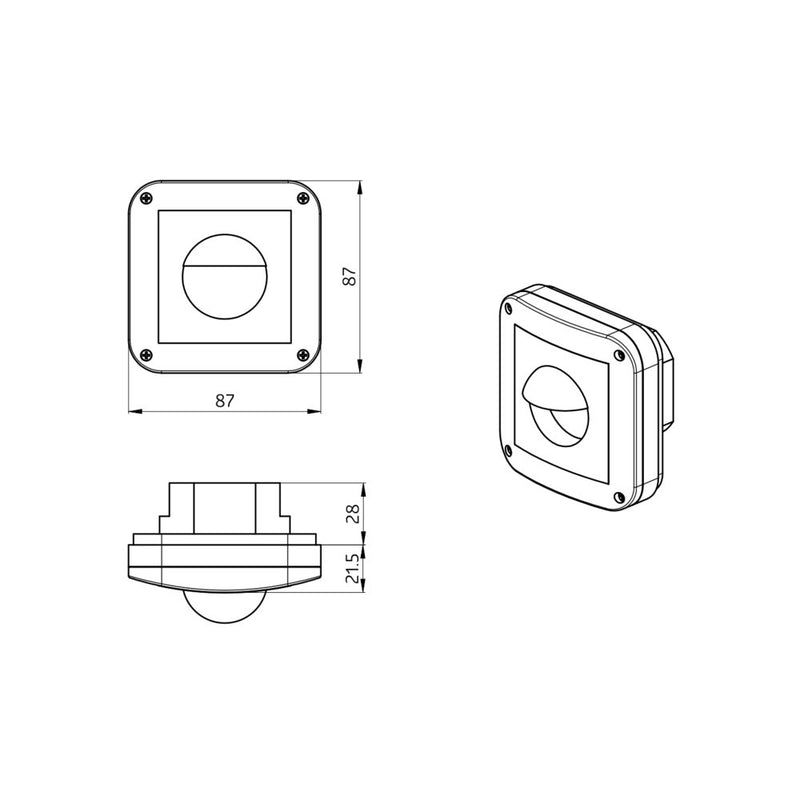 BEG Brück Electronic - Zubehör/Ersatzteile für Bewegungsmelder Abdeckung IP54 INDOOR 180 WS reinweiß-matt