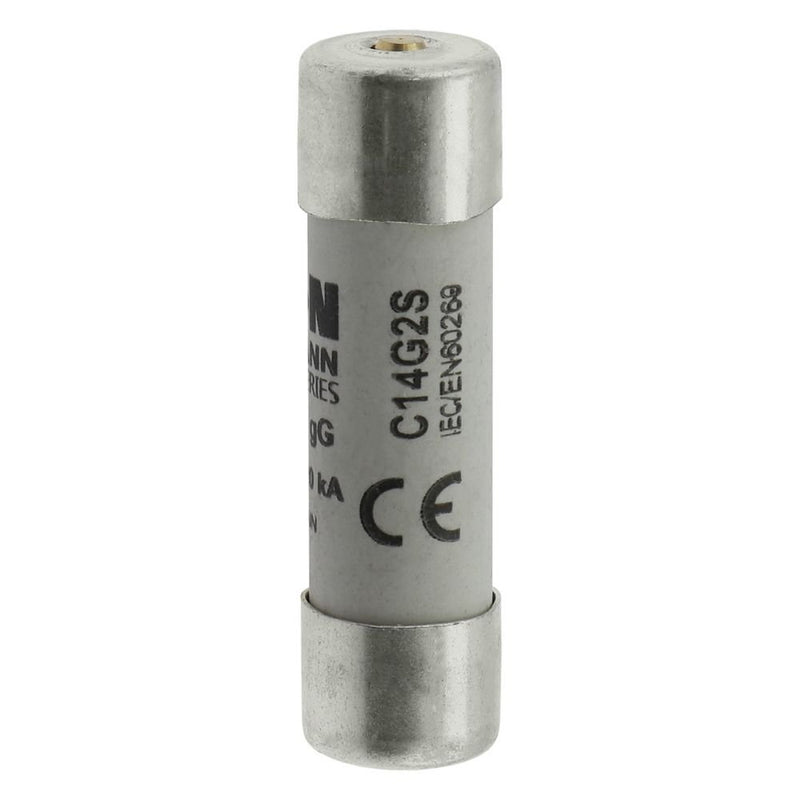 Eaton - Zylindrische Sicherung Sicherungseinsatz Nieders. CYL GG 14,#C14G2S 2A AC 500V 120kA − 10 Stück