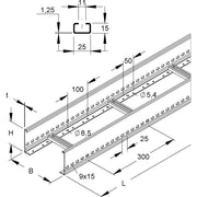 Niedax - Kabelleiter KL 100.603/3 F 100x600x3000mm − 3 Meter