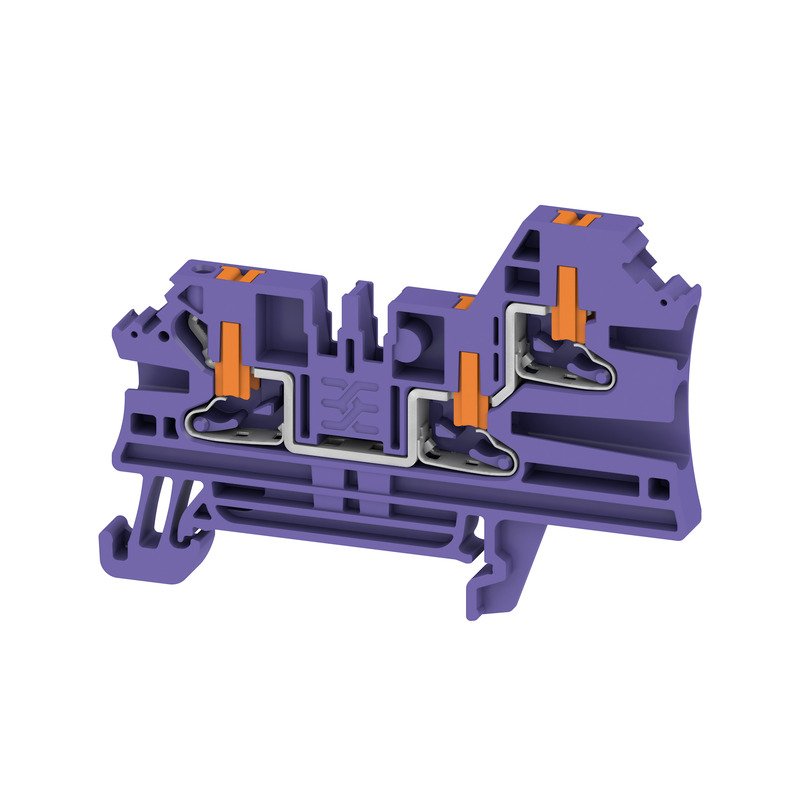 Weidmüller - Durchgangs-Reihenklemme Klemme, PUSH IN, violett AL3C 2.5 VT − 50 Stück