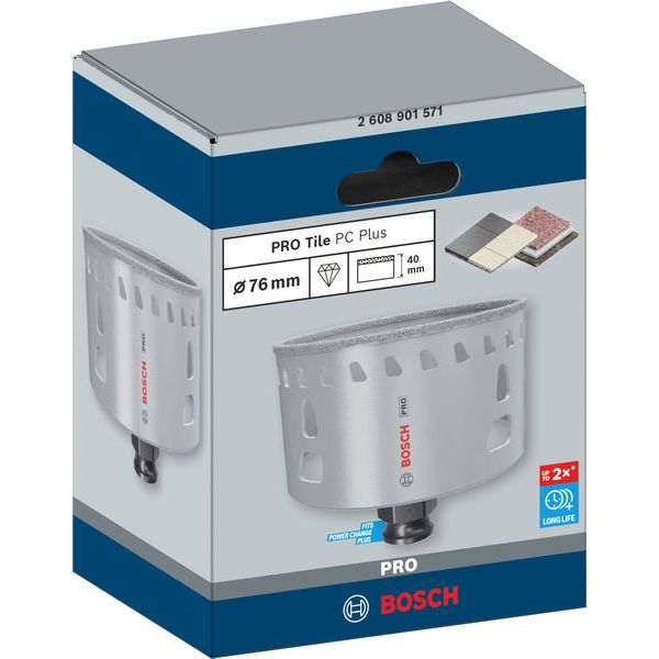 Bosch - Lochsäge PRO Tile PC Plus Lochsäge, 2608901571 76 mm, HS