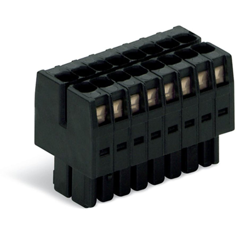 WAGO - Ein- und mehrpolige Klemmenleiste 1-LeiterFederleiste2reihig 713-1108 CAGECLAMP 1,5mm²,sw − 25 Stück