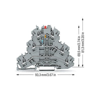 WAGO - Bauelement-Reihenklemme Bauelementklemme 2002-3221/1000-434 LED rot,grau − 50 Stück