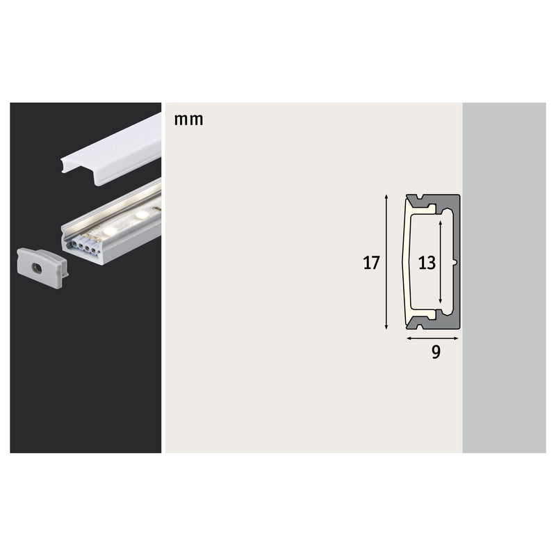 Paulmann - Zubehör/Ersatzteile für Lichtschlauch/-band LED-Strip Profil 705.18