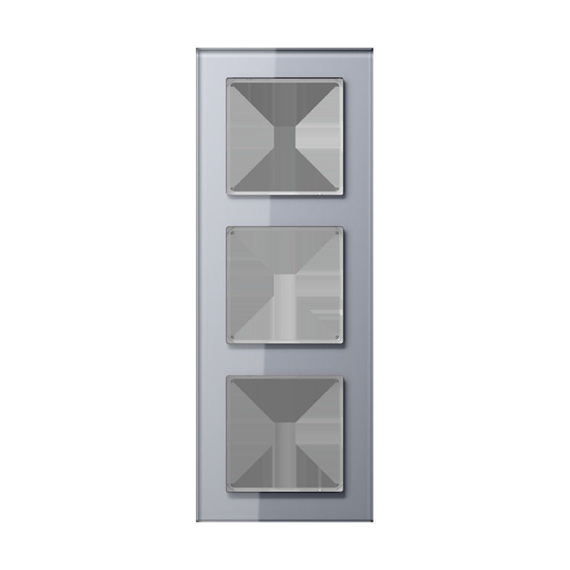 Jung - Abdeckrahmen Glasrahmen 3fach AC 583 GL KG kristallgrau