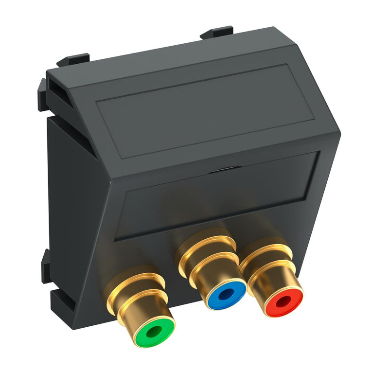 OBO Bettermann - Einsatz/Abdeckung für Kommunikationstechnik Multimediaträger MTS-3R F SWGR1 45x45mm sw-gr