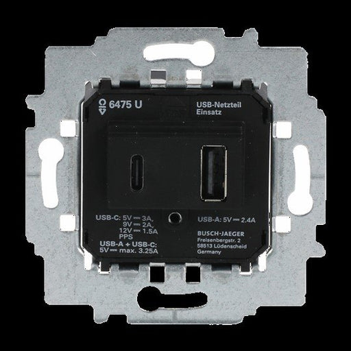Busch-Jaeger - USB-Spannungsversorgung Netzteil-Einsatz 6475 U USB A+C