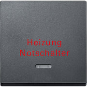 Merten - Abdeckung/Bedienelement für Installationsschalterprogramme Wippe Kontr.Fenster anth 431814 Aufdruck Heizung