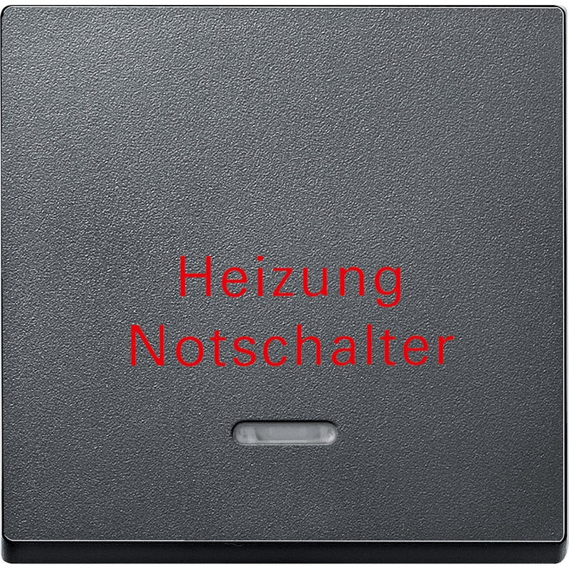 Merten - Abdeckung/Bedienelement für Installationsschalterprogramme Wippe Kontr.Fenster anth 431814 Aufdruck Heizung