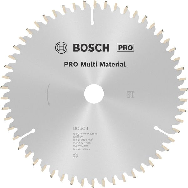 Bosch - Kreissägeblatt PRO Multi Material 2608640508 Kreissägeblatt 190 x