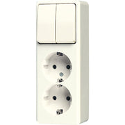 Jung - Schalter-/Steckdosenkombination SCHUKO-Zweifach-Steckdose 625 A 16A 250V, ws