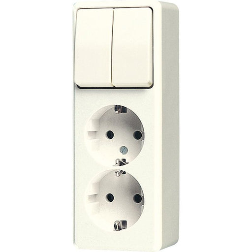 Jung - Schalter-/Steckdosenkombination SCHUKO-Zweifach-Steckdose 625 A 16A 250V, ws