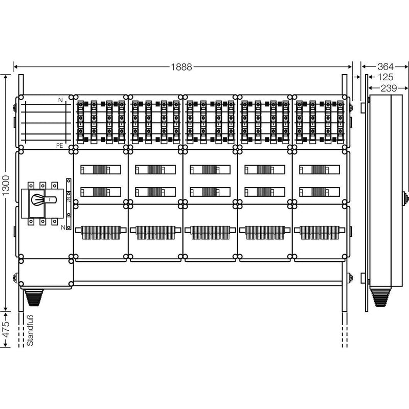 Hensel - Verteilerschrank für Energieversorgung Ladeverteiler Mi EV 22kW 20100 f.20 Ladep. a 22kW