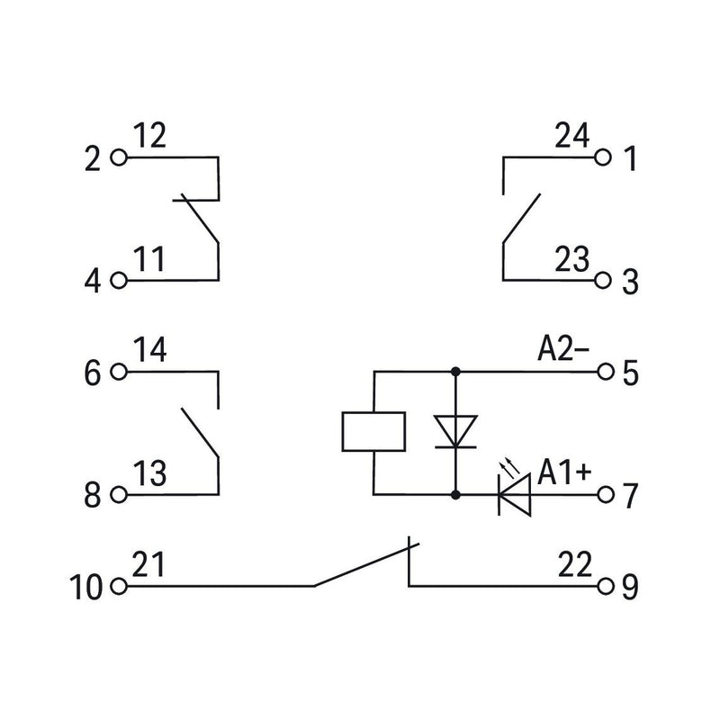 WAGO - Bauelementestecker Relaismodul 2042-3084 DC 24 V,2S und 2Ö − 5 Stück