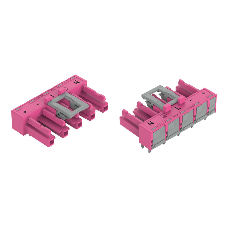 WAGO - Leiterplattensteckverbinder Buchse für Leiterplatten 770-885/011-000/082- abgew.,5-polig,pink − 50 Stück