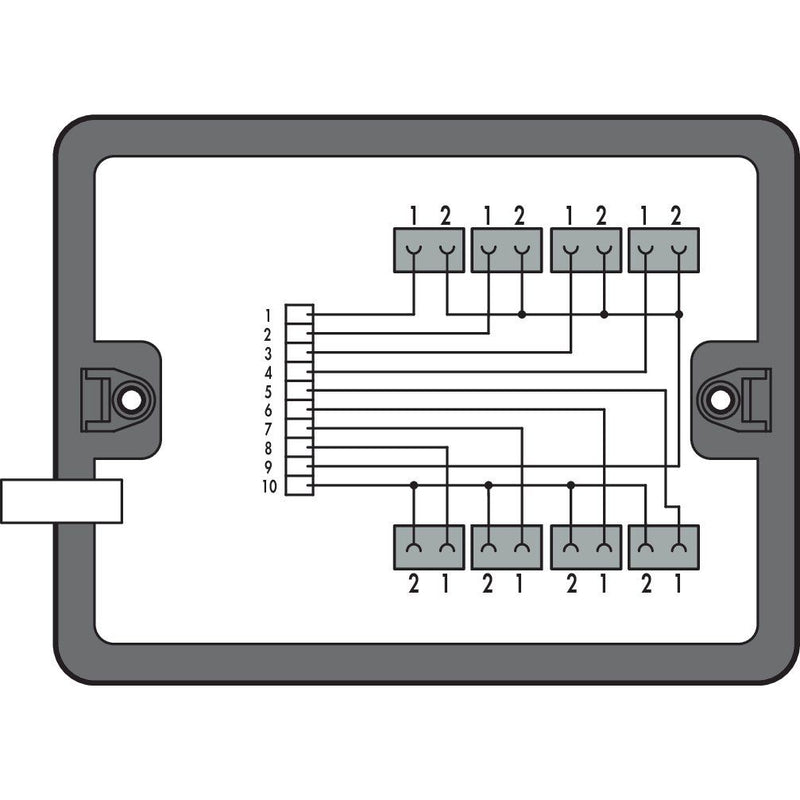 WAGO - Kompaktverteiler für steckbare Gebäudeinstallation Verteilerbox 899-631/454-000 8 Ausgänge,schwarz