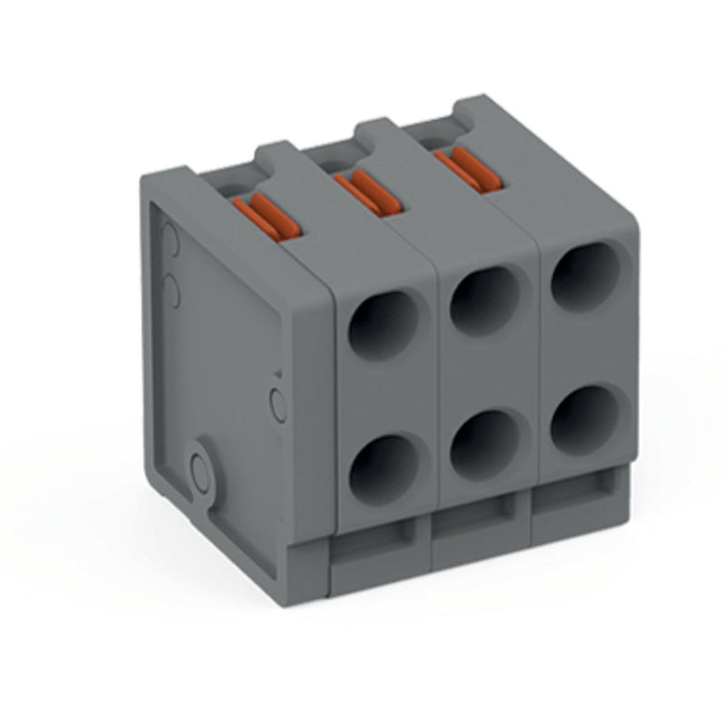 WAGO GmbH & Co. KG - Leiterplattenklemme 2-Leiter-Federleiste 252-303 PUSH WIRE,grau − 100 Stück