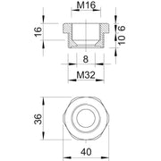 OBO Bettermann - Erweiterungs-/Reduzierring Reduktion 107 R M32-16 PA Iso,lgr − 50 Stück